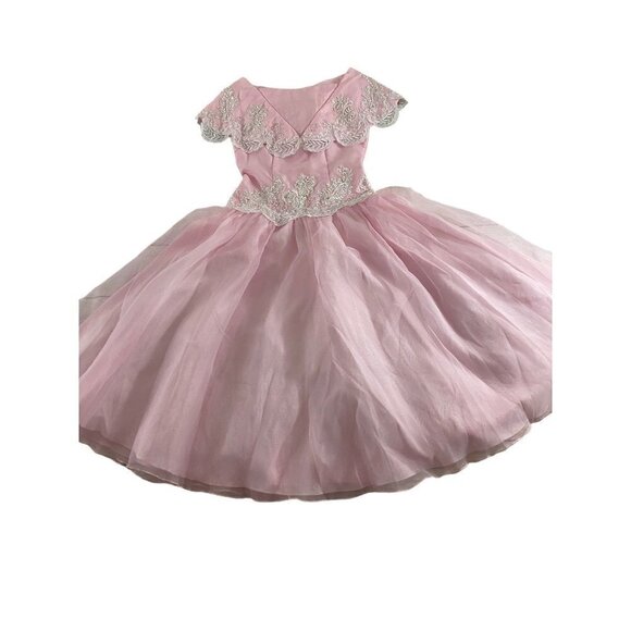 Handmade Women's Lace Trim Pink Midi Dress - Small (Check Measurements) - Picture 1 of 12